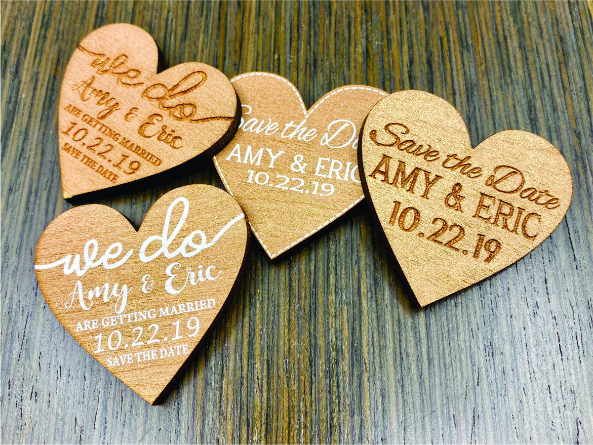Save the Date Heart Magnets – Crystal Water Designs