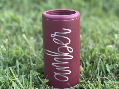 Dining, Skinny Can Koozie With Decal Name