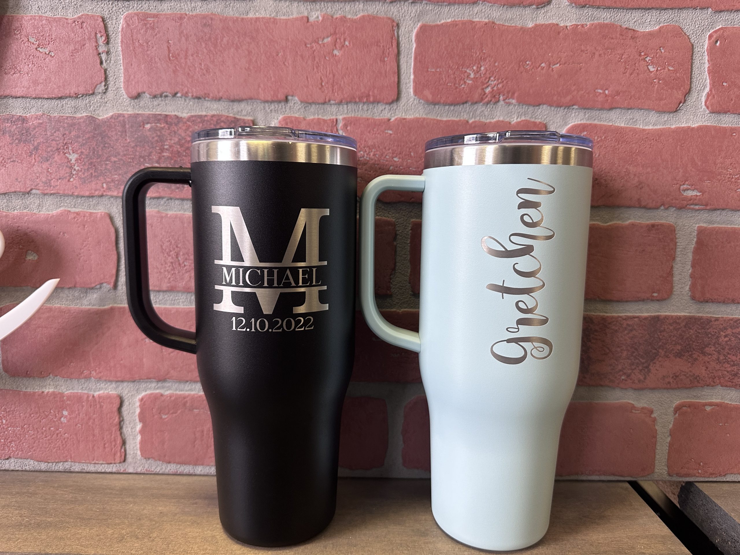 Personalized Laser Engraved 40 Oz Charger Tumbler With Handle Maars Charger Large  Tumbler Tumbler With Handle Personalized Tumbler 